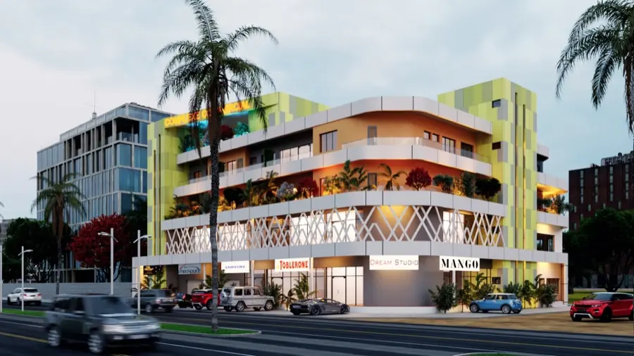 Perspective architecturale du complexe commercial de Nioko 2