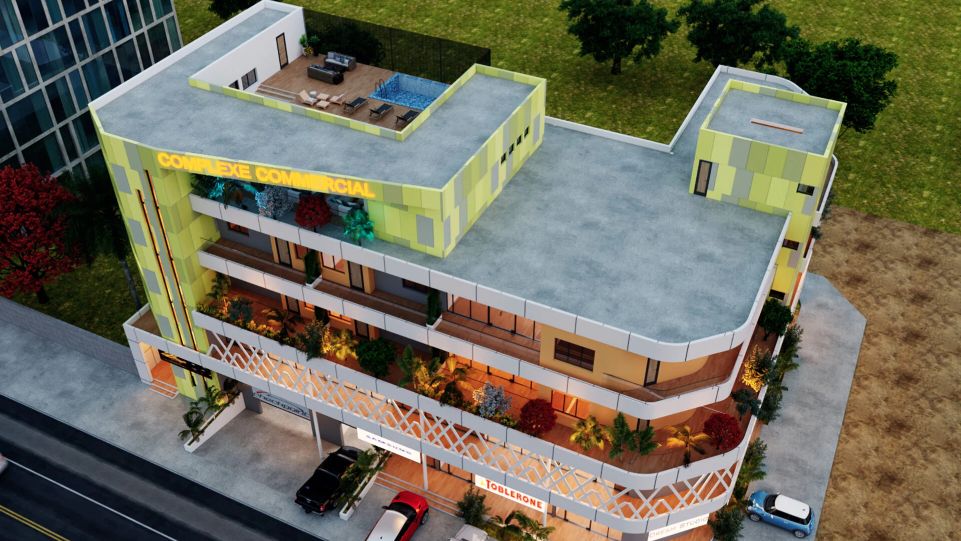 Complexe commercial à Nioko 2 — Commerce & boutique à Ouagadougou, Burkina Faso | Dream Studio
