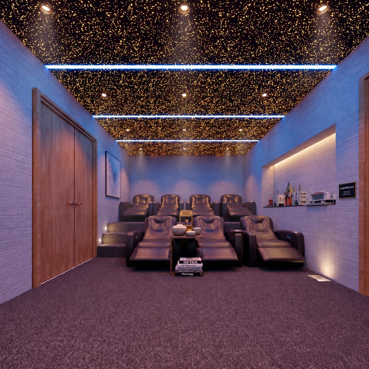 Triplex Sou — salle de cinéma, fauteuils et plafond étoilé