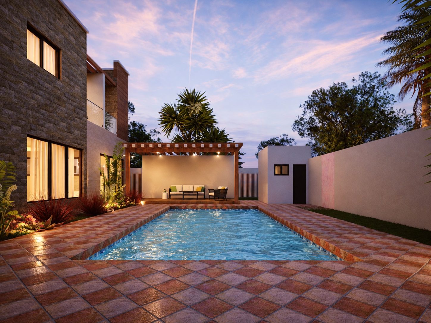 Triplex Za — piscine et terrasse
